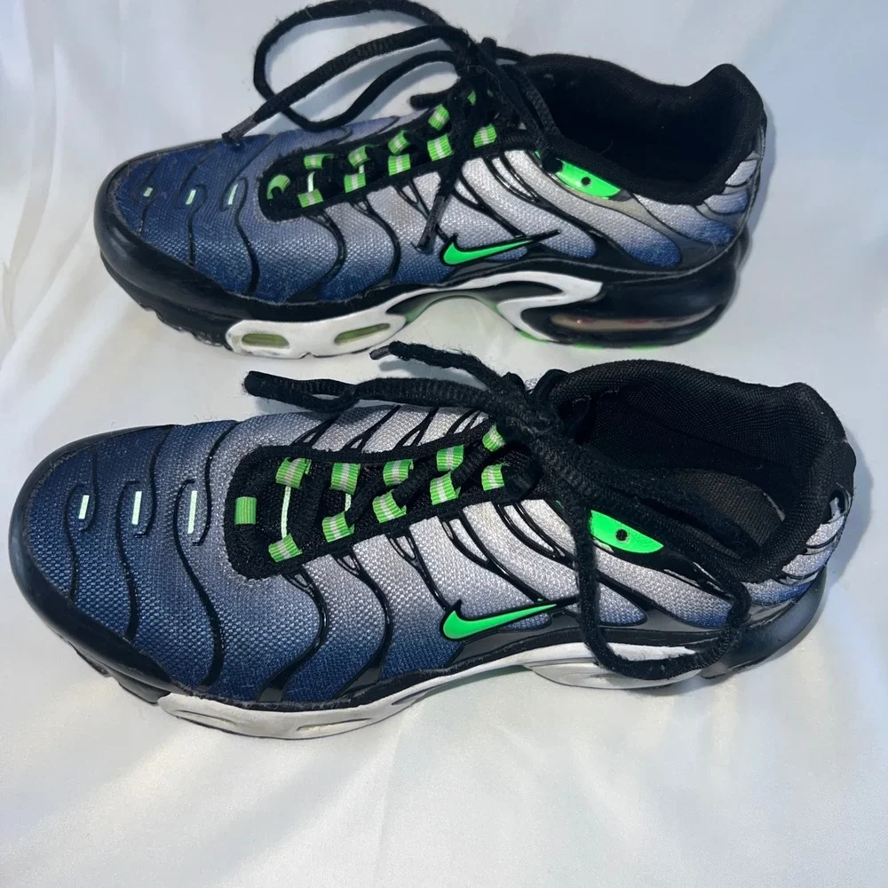 Nike Air Max Plus GS Blue Grey Green Black CD0609-021 Kids Size 6Y Sneakers